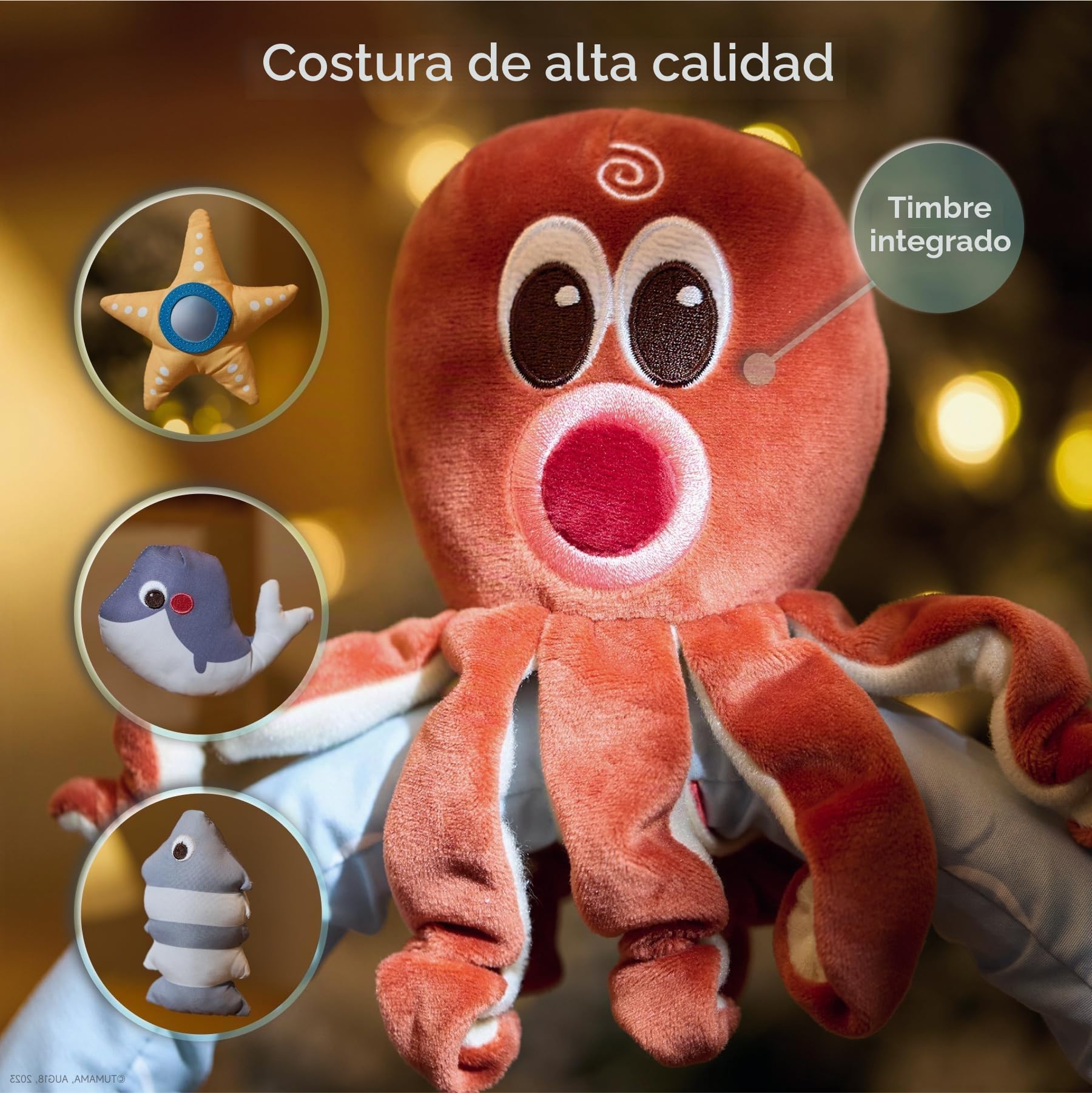 TUMAMA Arco Juguete Bebes 0-3 Meses,Cochecito Asiento de Coche Colgante Juguetes,Peluche Pulpo Juguetes Recién Nacido Regalo 0 3 6 9 12 Meses,Arco de Viaje con 3 Juguetes Sensoriales Colgantes