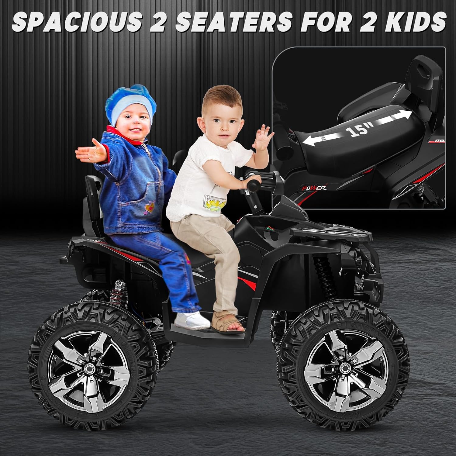 Kids ATV Wheeler, 24V 4WD Ride on Toys w/2 Seater, France Ubuy