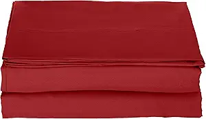 Luxury Flat Sheet on Amazon Elegant Comfort Wrinkle-Free 1500 Premier Hotel Quality 1-Piece Flat Sheet, California King Size, Burgundy