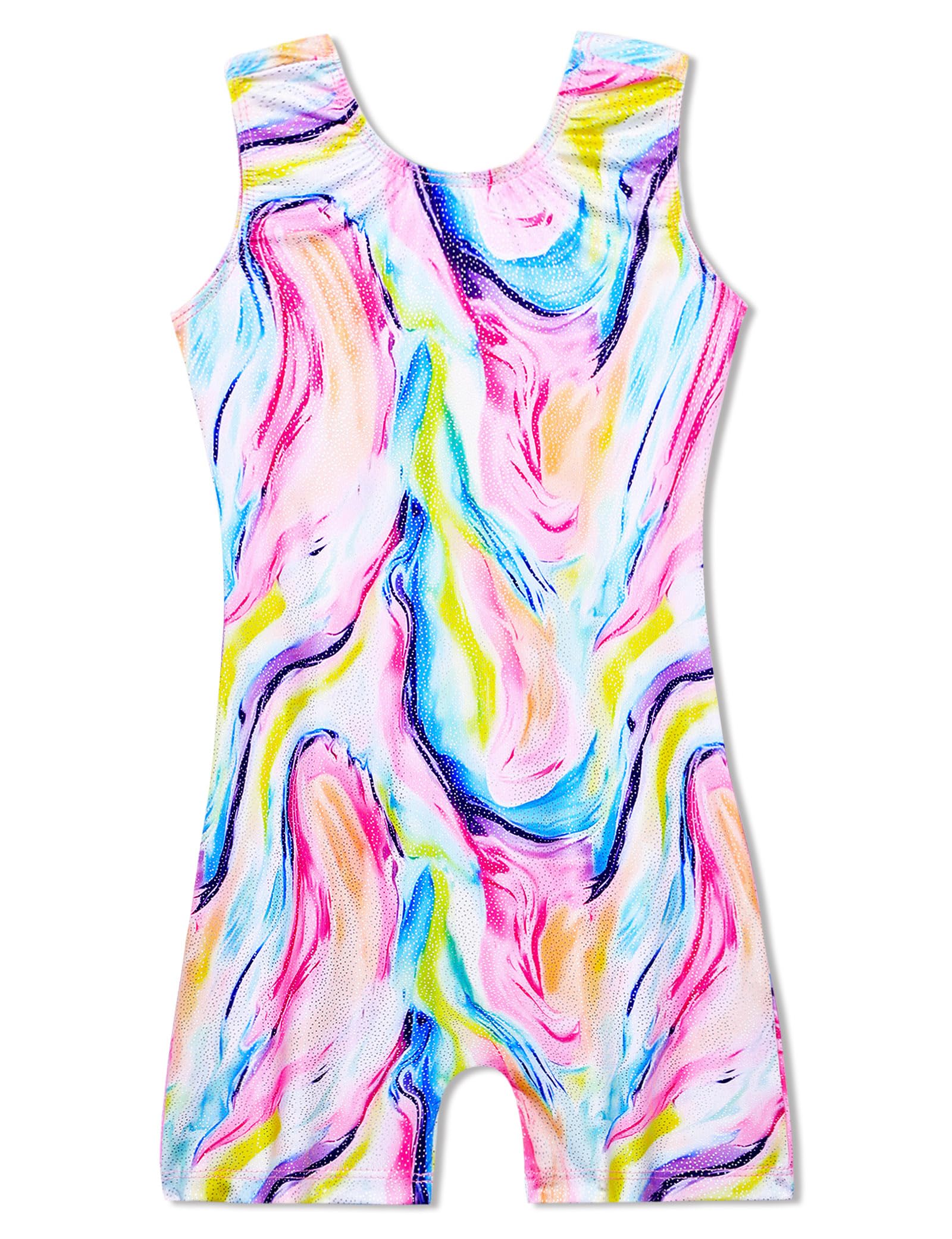 Domusgo Gymnastics Leotards for Girls Sparkly One Piece Biketard Size 1-10Y