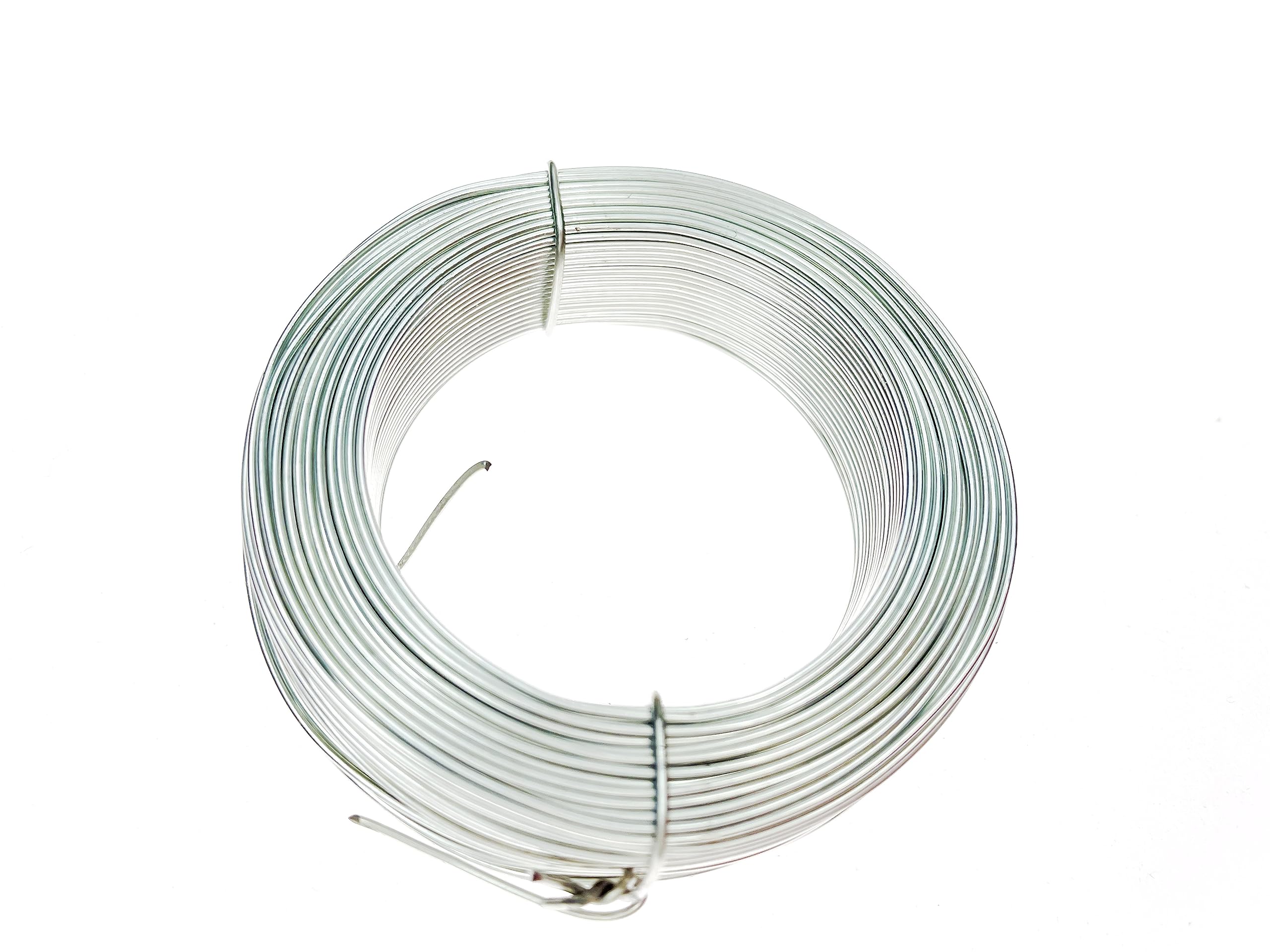 Galvanized Solid Wire,98ft Galvanized Hobby Wire,Multi-Purpose Steel Wire Ideal for Crafts,DIY Projects,Fastening,Fixing Up Fences (20 Gagau, 1)