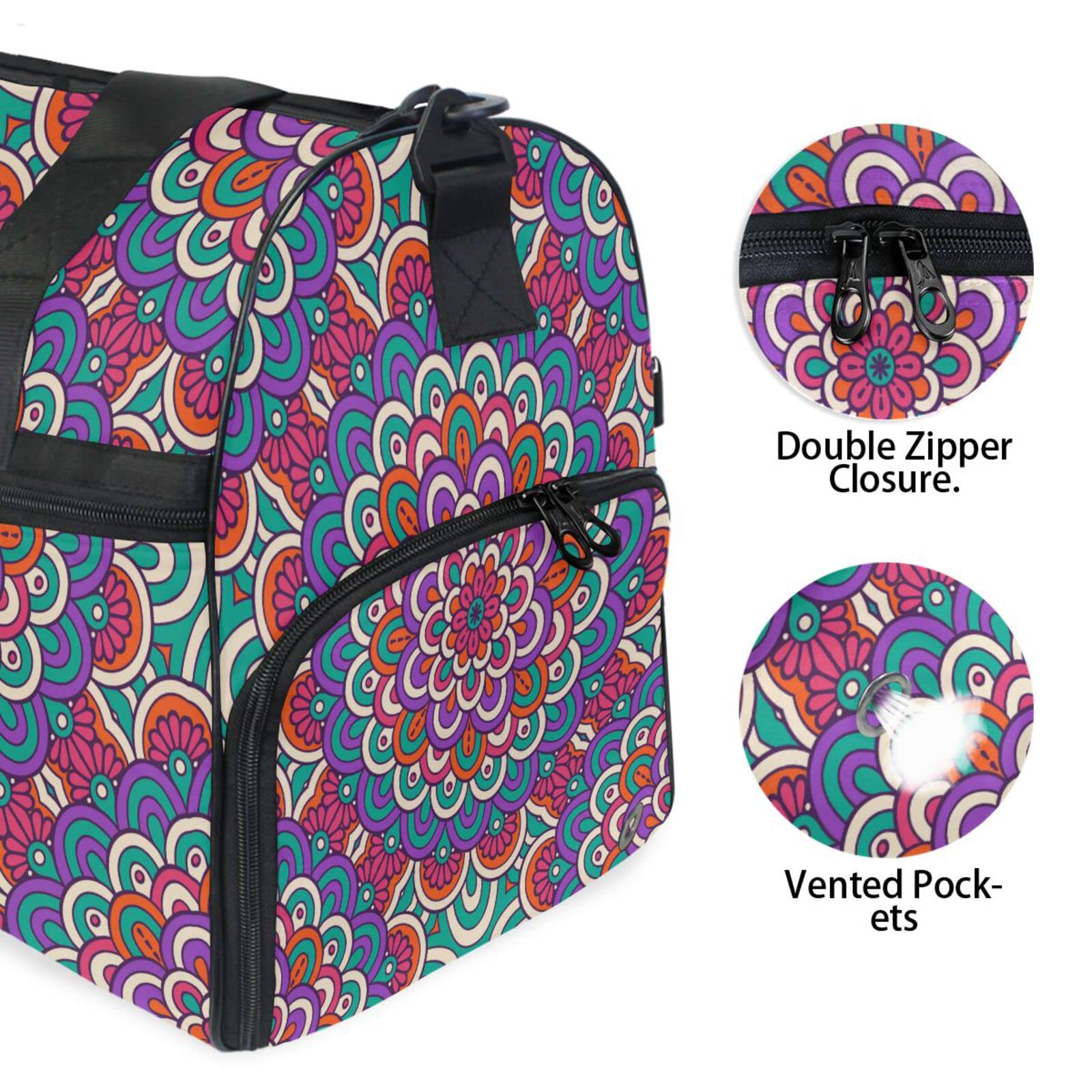 Florales Exquisites Kunstwerk Hell Sporttasche Badetasche mit Schuhfach Reisetaschen Handtasche für Reisen Frauen Mädchen Männer