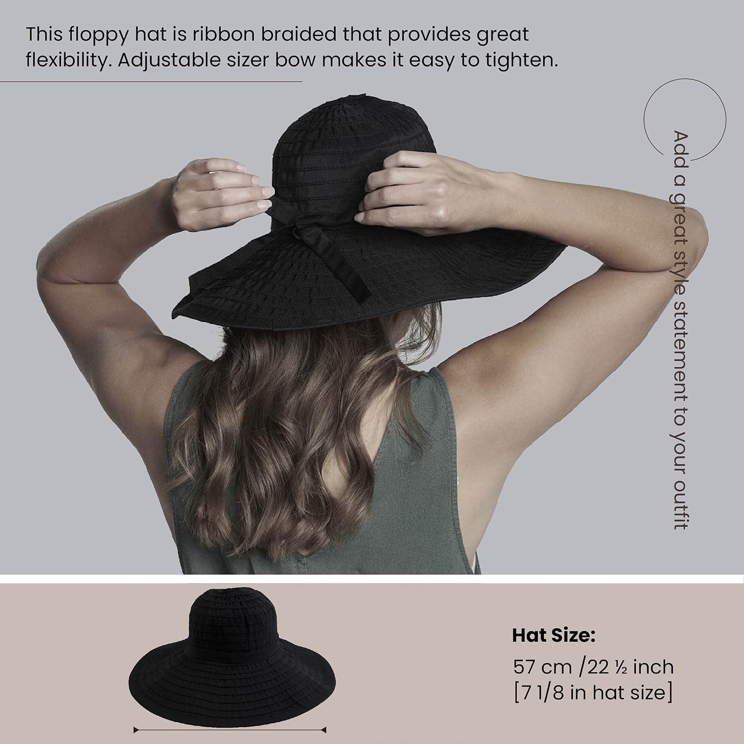 San Diego Hat Company Women's Ribbon Large Brim Hat