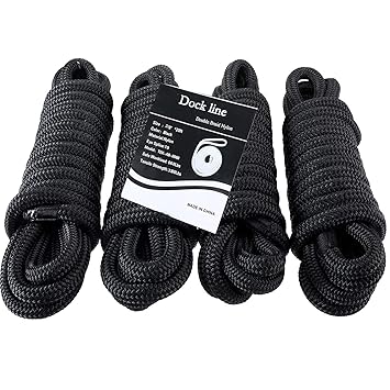 SearQing Dock Lines Marine Grade 4-Pack 3/8
