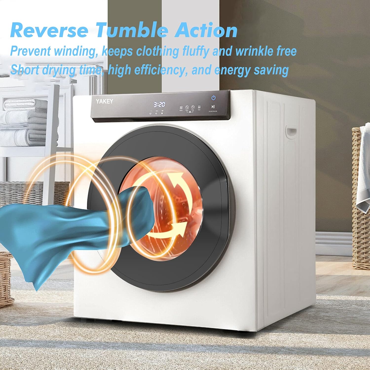 Buy 1400W Electric Portable Clothes Dryer, 2.6 cu.ft Front Load Compact