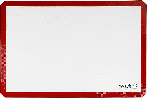 New Star Foodservice 36596 Tapete de silicona de grado comercial para hornear antiadherente, 17 x 25 pulgadas (tamaño completo)