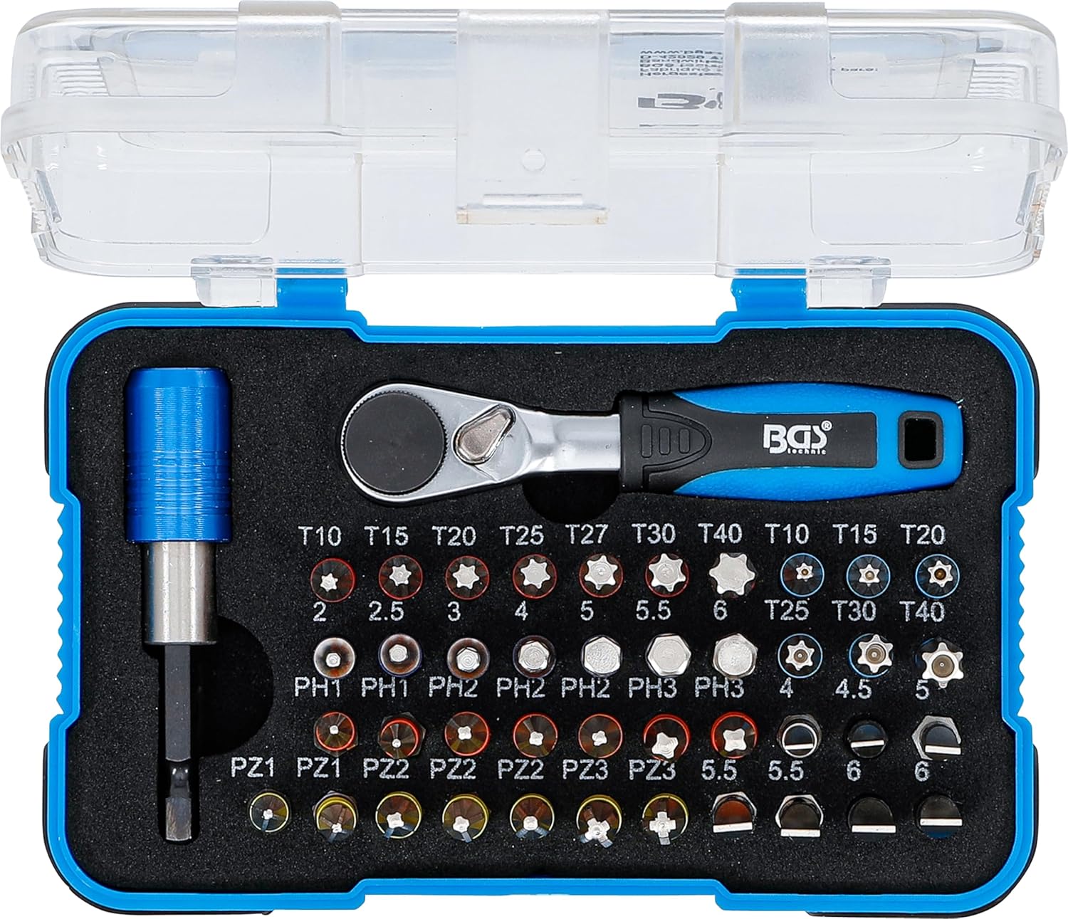 BGS 74299 | Color Bit Set | with Bit Ratchet | External Hexagon 6.3 mm (1/4") | 43 pcs.