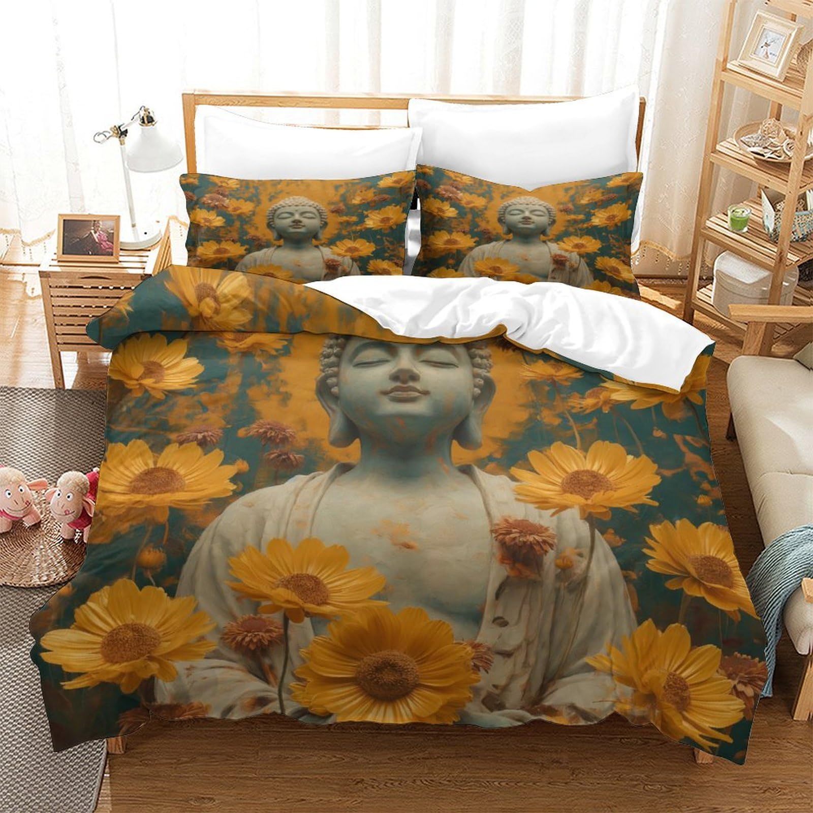Parure de lit Bouddha en microfibre ultra douce hypoallergénique