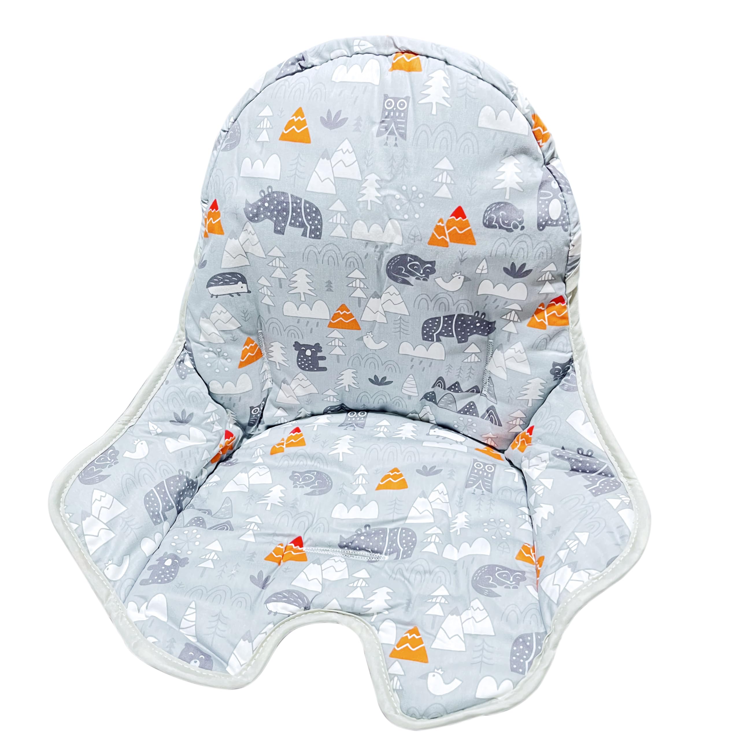 Cuscino per sedia rialzo Chicco, in cotone, imbottito, portatile, pieghevole, per bambini (grigio)