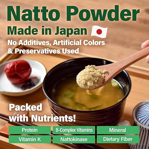 Miniatura 2 de YAMASAN KYOTO UJI Polvo de soja fermentado japonés Natto, polvo de natto liofilizado, vitamina K, probiótico japonés y superalimento prebiótico –