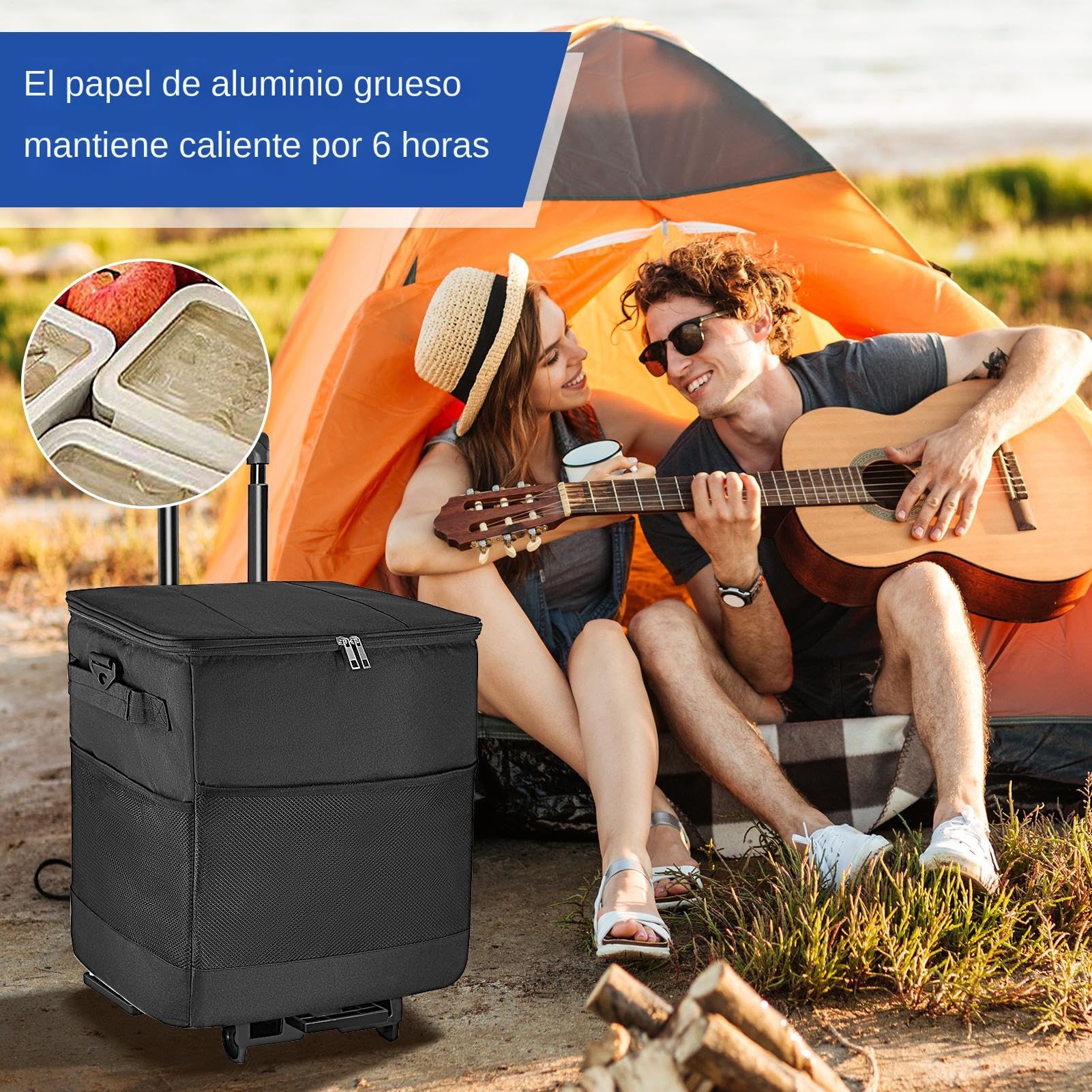 s con Ruedas Y Asas de isotérmica Impermeable | Bolsa isotérmica con ruedas Para playa, patio, al aire libre, viajes y carretera, pesca, picnic, , y almuerzos