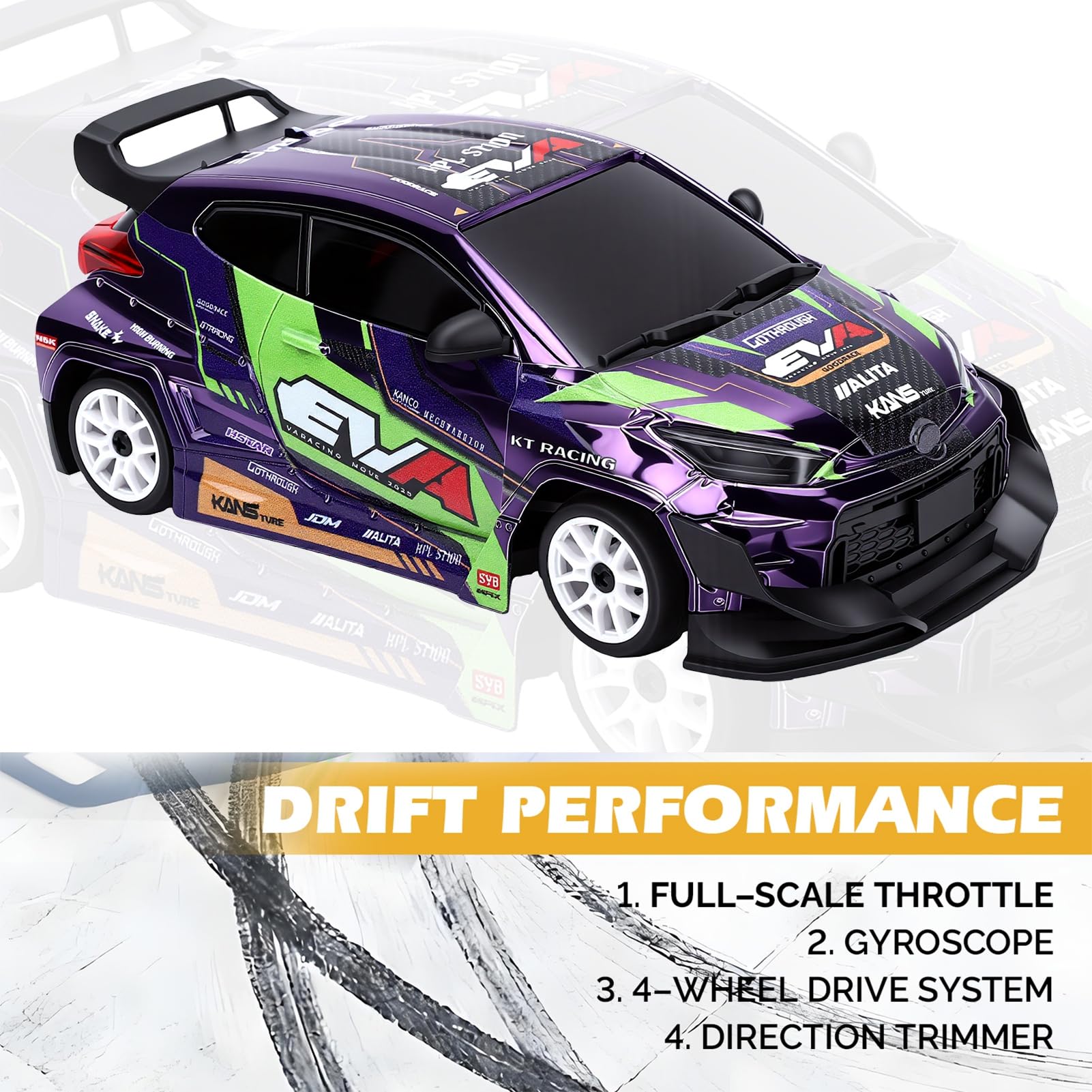 RC Drift Car 1/24 Escala 4WD Coche de carreras con control remoto