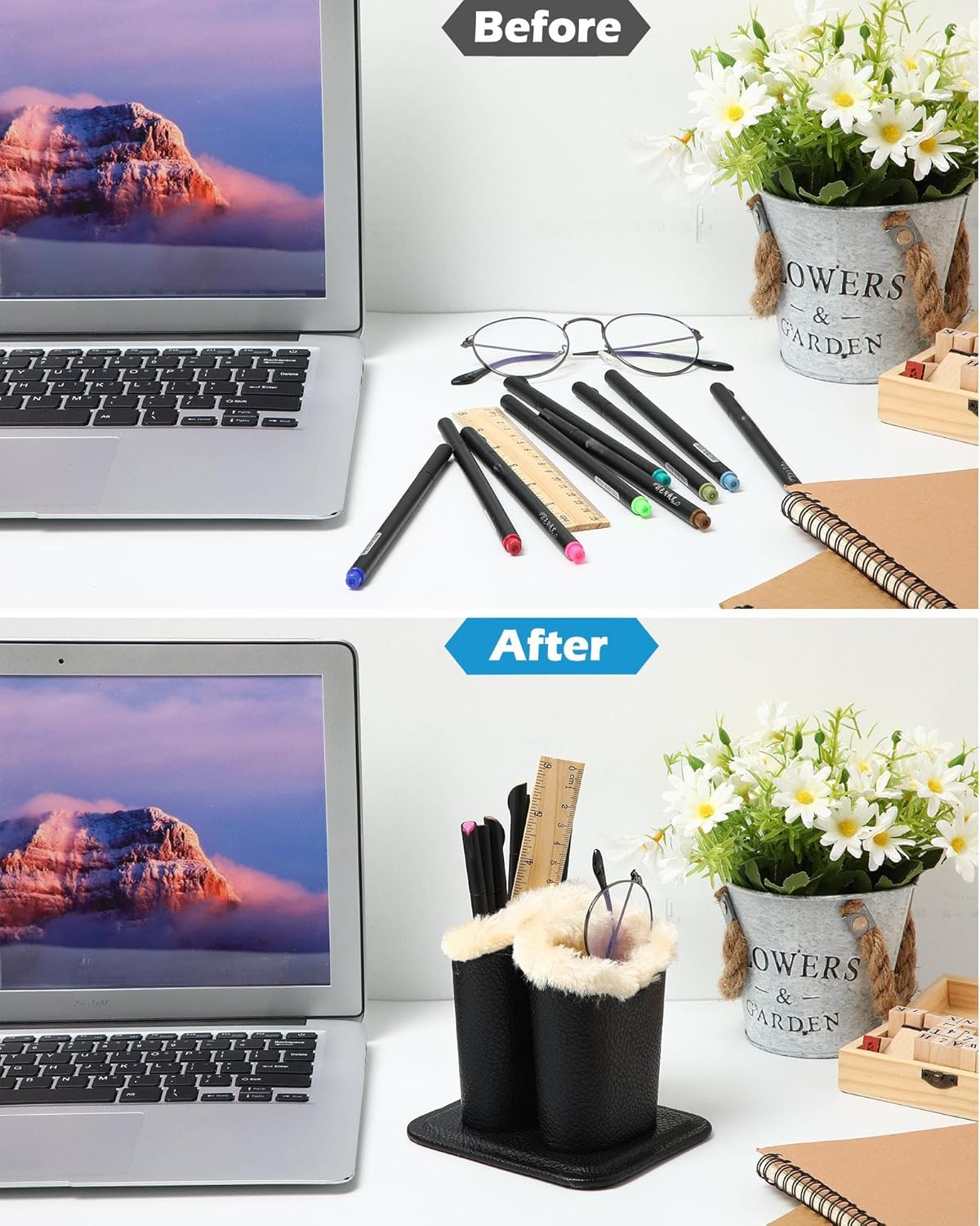 Weewooday 3 Pack Plush Lined Eyeglasses Holder Stand for Glasses Leather Reading Stand Case Protective Glasses Case (Bright) - Image 2