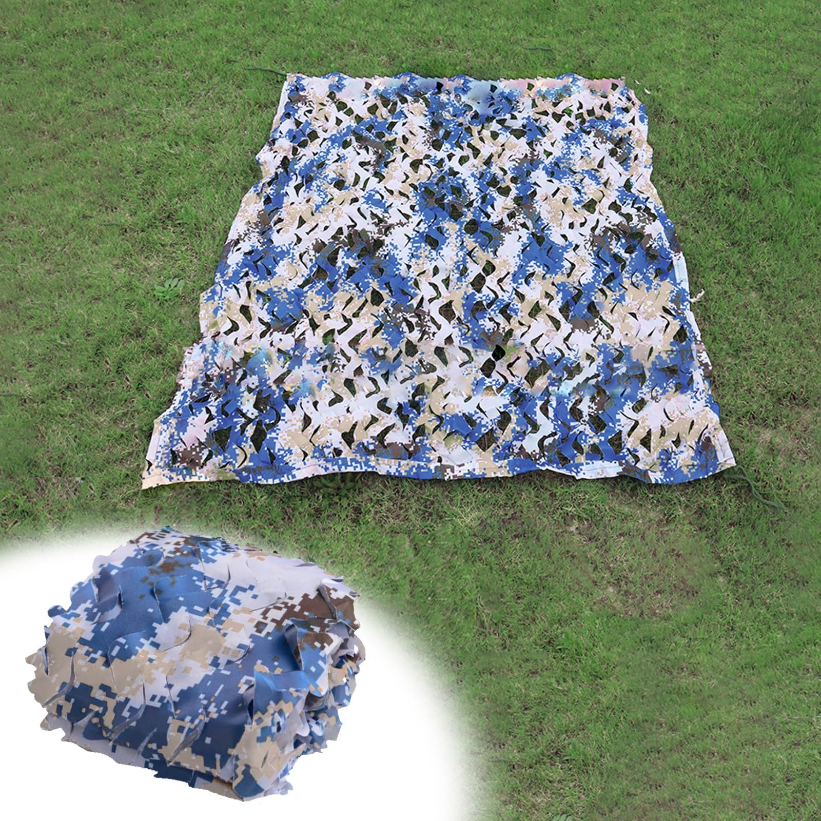 Filet d'ombrage bleu 1x5m idéal pour la décoration de terrasse et le camping en plein air