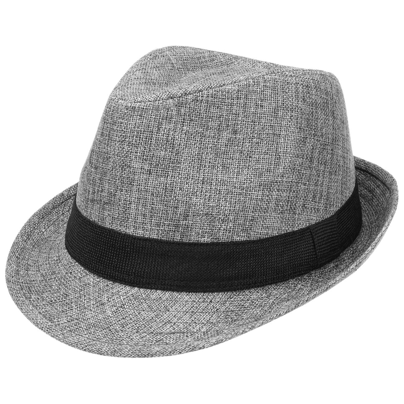 LIPODO Melange Trilby Cappello Fedora Screziato con Fascia in Tessuto Unisex Primavera Estate