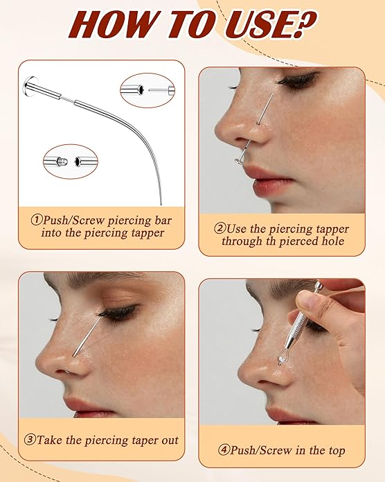 5 stuks/zak roestvrij staal piercing naalden holle piercing naald