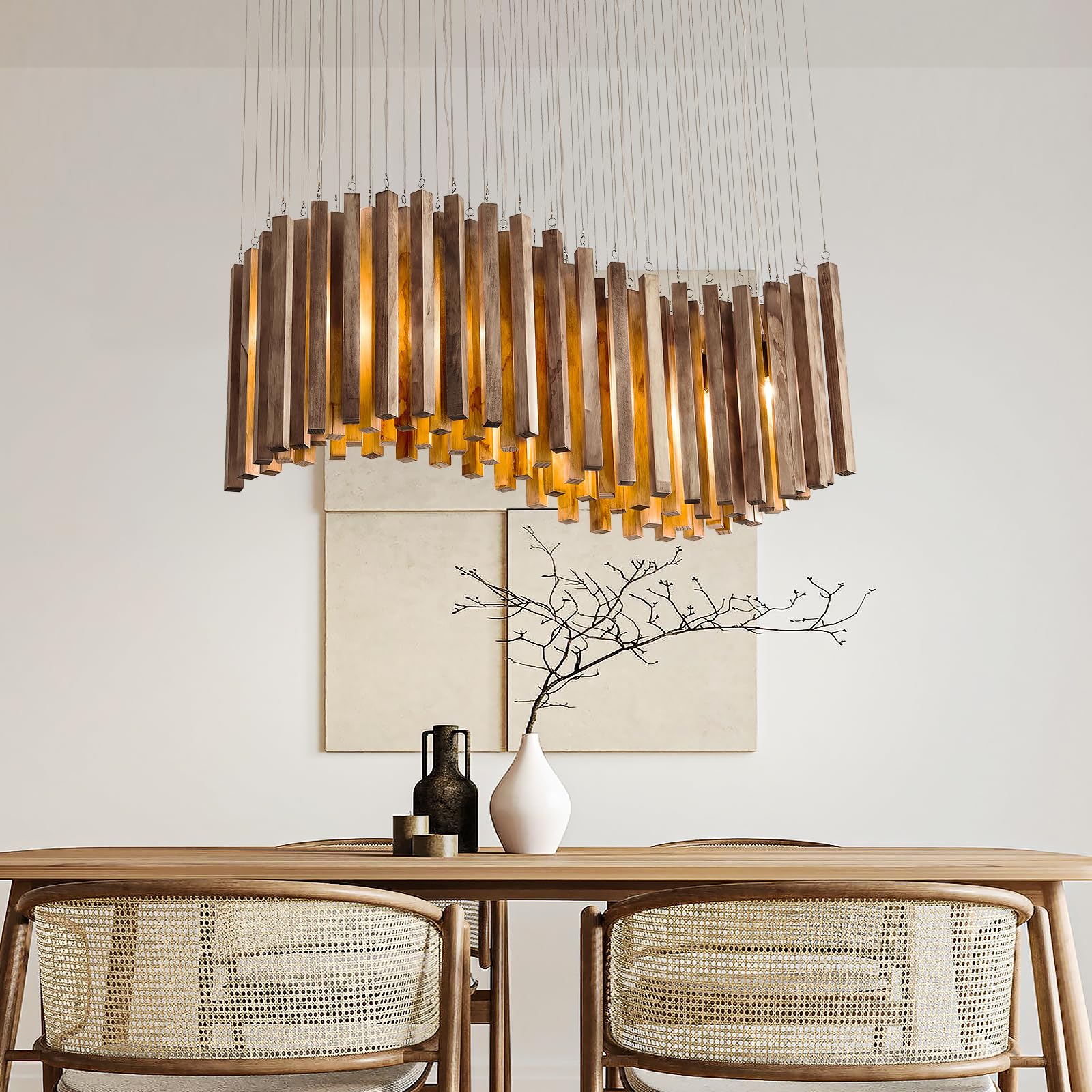 Photo 1 of Fivootvi 8-Light Wood Chandelier