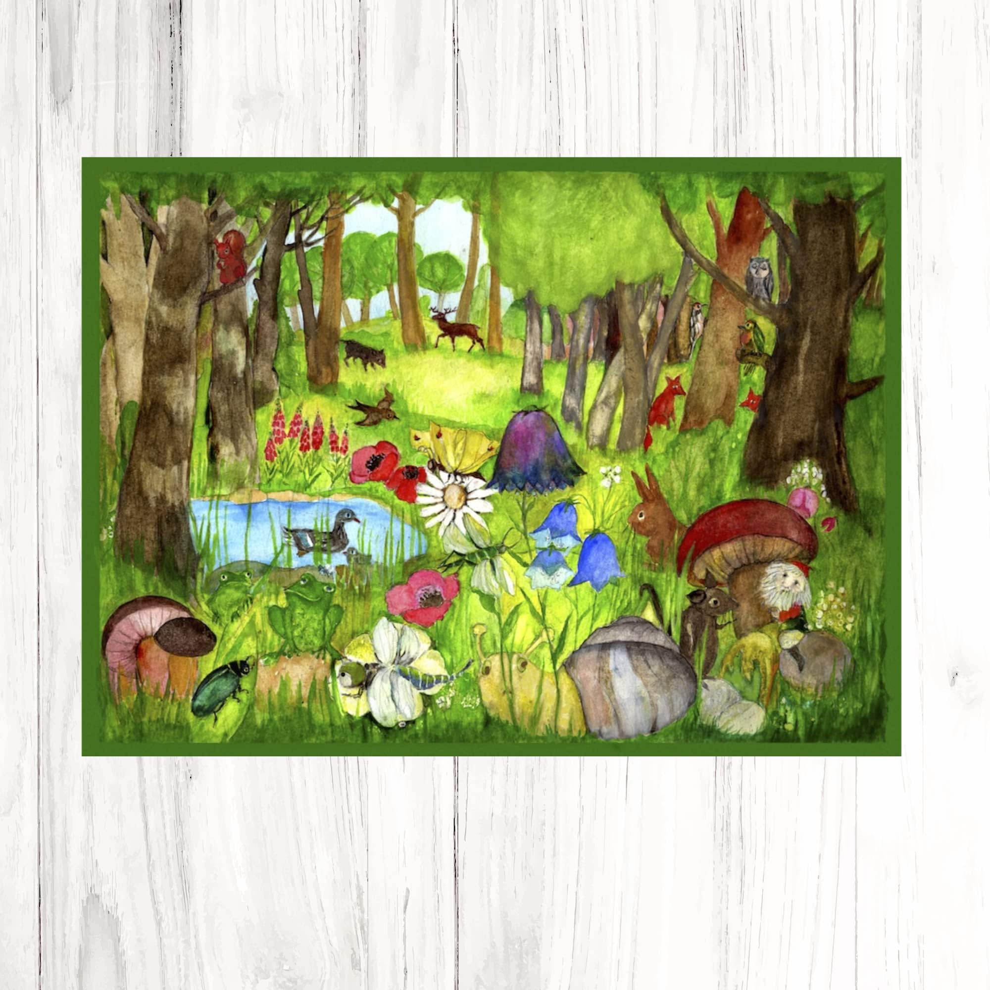 Poster for Nursery by Eva Maria OTT Heid – Dwarf Forest from the Schnurverlag