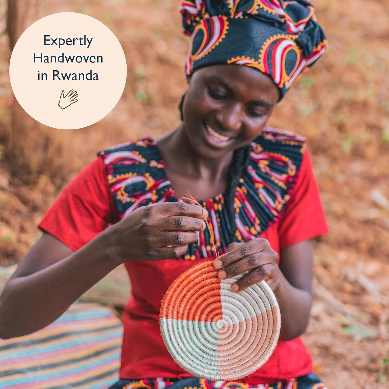 Expressionsコレクション - 小さな吊り下げ式織物ウォールバスケット装飾、装飾サービングまたはフルーツバスケット、食品安全