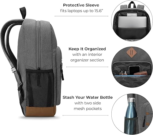 Miniatura 3 de Solo New York Mochila lavable a máquina ReFresh, Gris, Mochila lavable a máquina Refresh