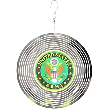 Red Carpet Studios 35011 Officially Licensed Stainless Steel Geo Wind Spinner, Army, 8 inch