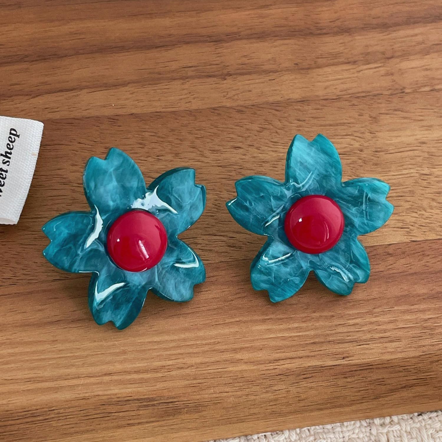 Funny Floral Stud Earrings for Women Resin Cute Boho Matte Flower Statement Earrins for Parties, Dates, or Street-Style Fashion - Image 3