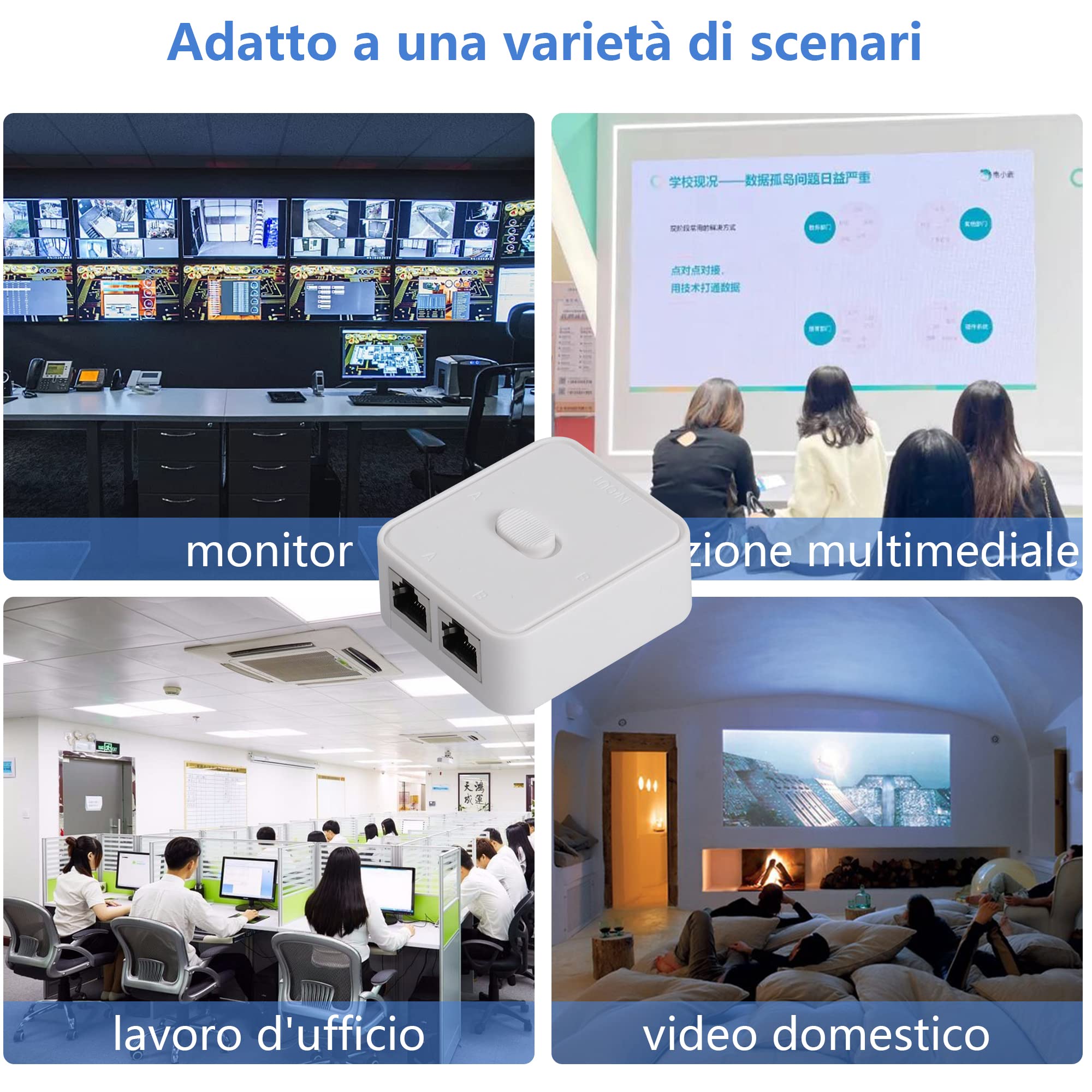 SIENOC 2 Porte Switch di Rete Selettore Hub 2-in 1-out o 1-in 2-out 100Mhz