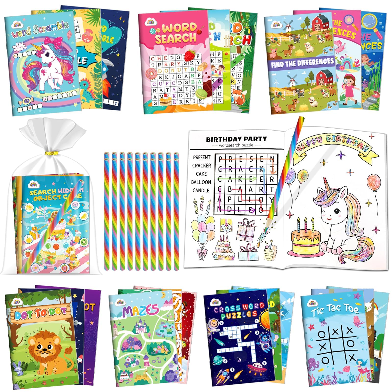 LIKYMO 16 Pack Colouring Books for Children Mini Colouring Books Party Favours, Activity Educational Class Prizes