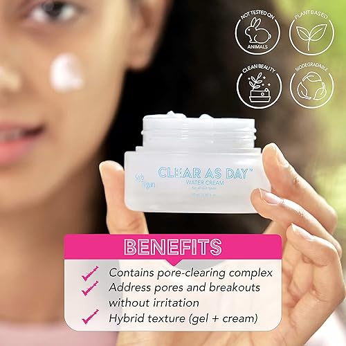 Miniatura 5 de Solo Vegan Clear As Day - Crema facial de agua individual de 17fl oz hidratante facial a base de agua sin aceite