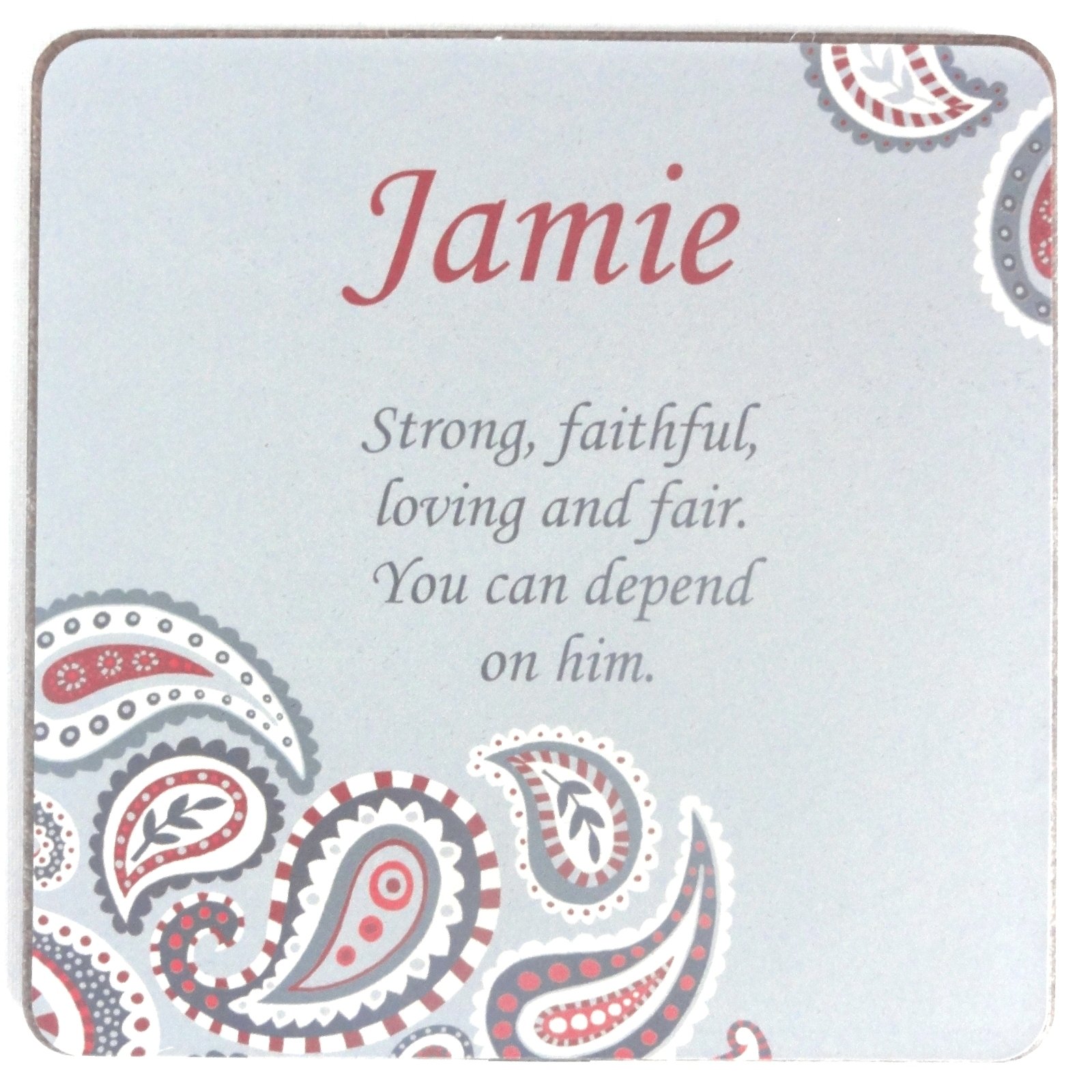 Jamie Personalised Meaning of Name Coaster