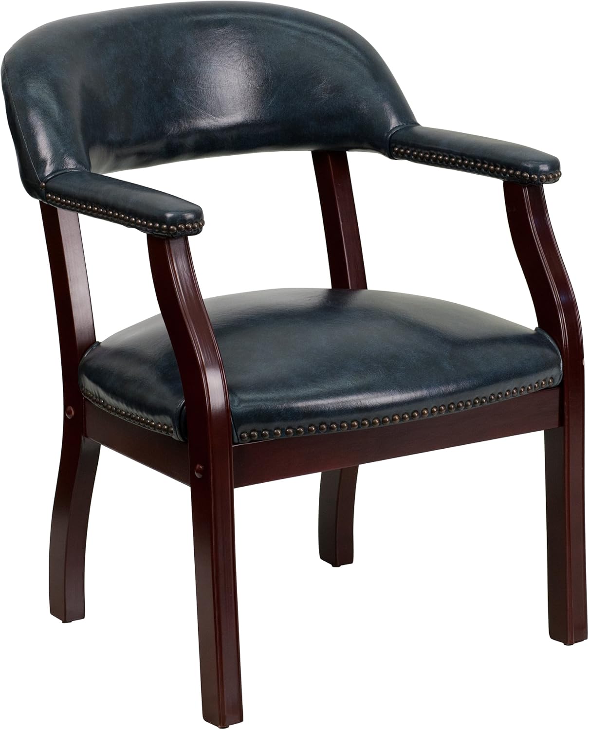 Flash Furniture Diamond Navy Vinyl Luxurious Conference Chair with Accent Nail Trim
