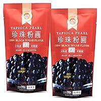 Vista 1 de WuFuYuan Boba Tapioca Pearls, Black Sugar Flavor, Quick Cook Bubble Tea Boba, Microwave Ready in 3 Minutes, 8.8 oz (Pack of 2)