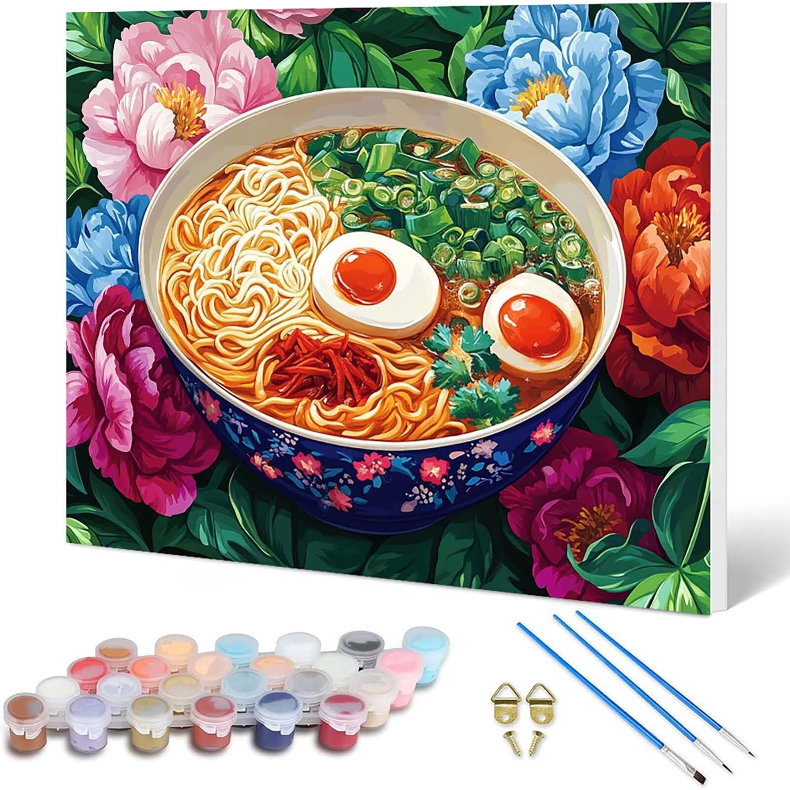 Malen Nach Zahlen Handgezogene Nudeln Malen Nach Zahlen Erwachsene, Paint by Numbers Traum Paint by Numbers Adult Leinwand Ölgemälde Set mit Pinsel und Acrylfarben, Zimmer Deko 90x70 cm -hjw250103Z