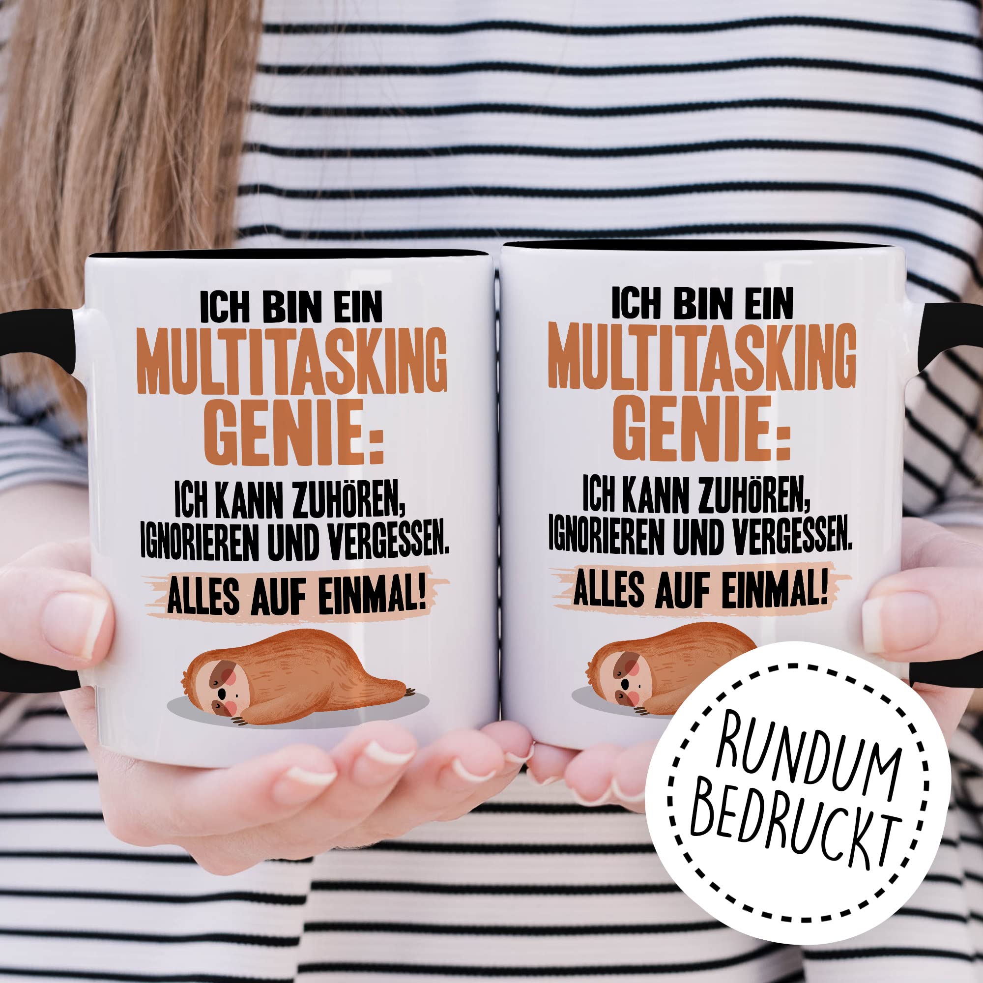 Tazza Da Caffè 'Ich Bin Ein Multitasking Genie' - Pagma, 330 Ml, Ceramica, Stampata Su Entrambi I Lati, Regalo Divertente