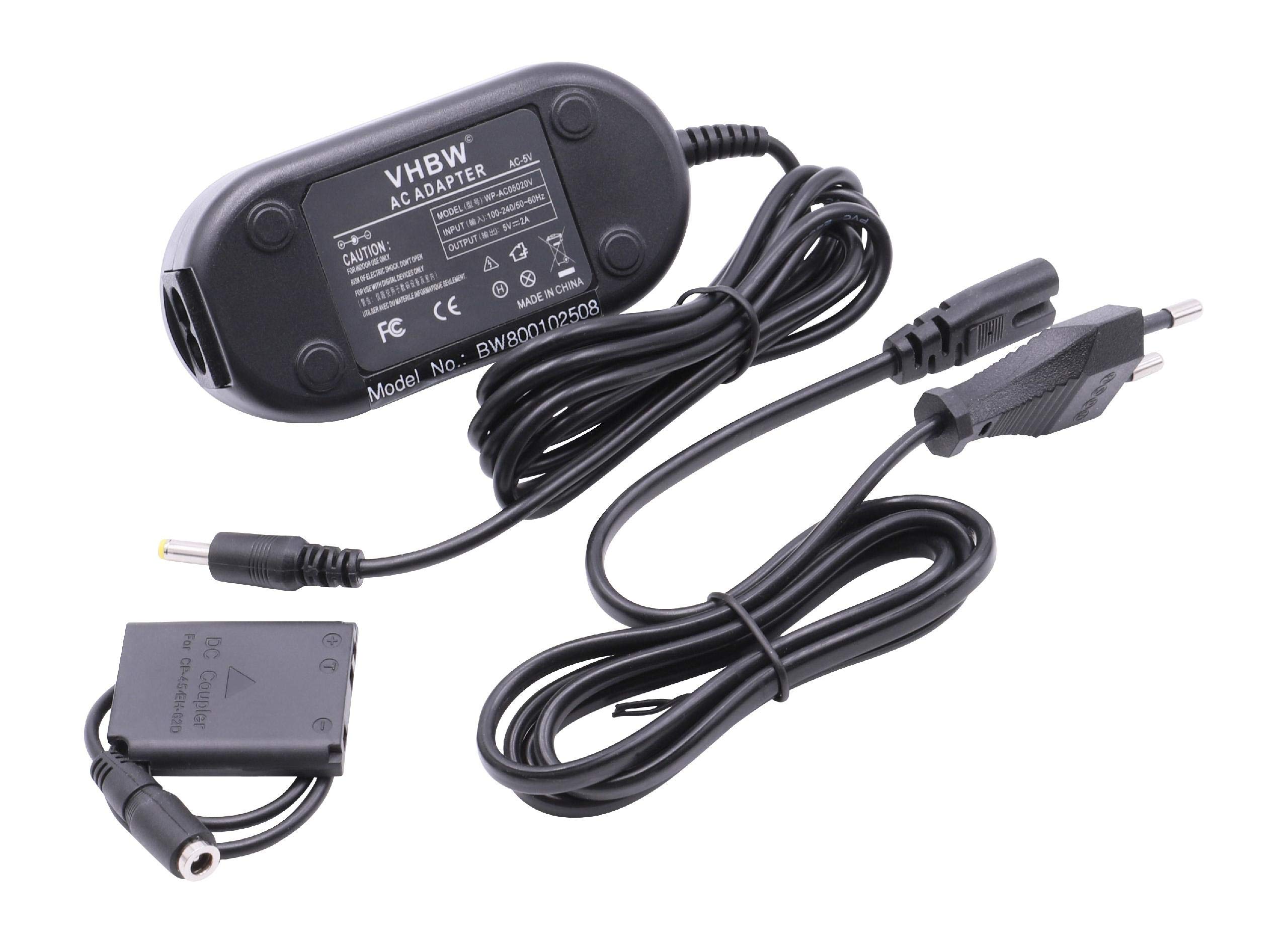 Vhbw Alimentatore 5V 2.5A Per Fotocamera Kodak EasyShare One 6MP, P712, P850, P880, V530 – Cavo 2m - 2
