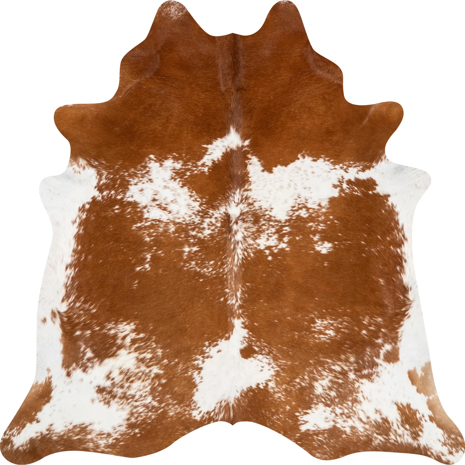 ecowhides 100% Genuine Brazilian Cowhide Rug - Brown and White - Luxury Cowskin Leather Area Rug Décor 7 x 6 feet