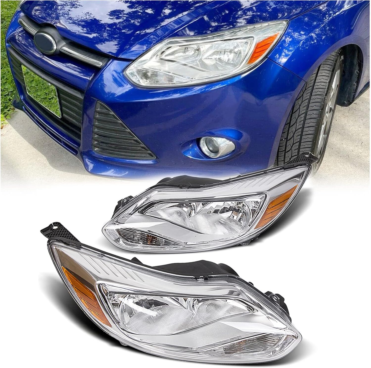ECOTRIC Chrome Headlights for 2012-2014 Ford Focus Nepal | Ubuy