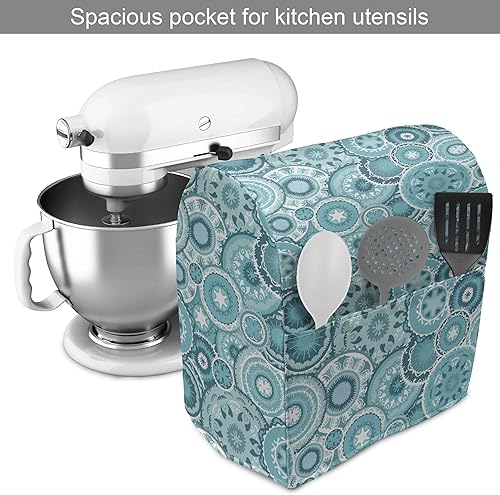 Miniatura 2 de Ambesonne Aqua Stand - Funda para mezclador de pie, diseño de hojas florales hippie, estampado de mandala, elementos tradicionales, bolsa