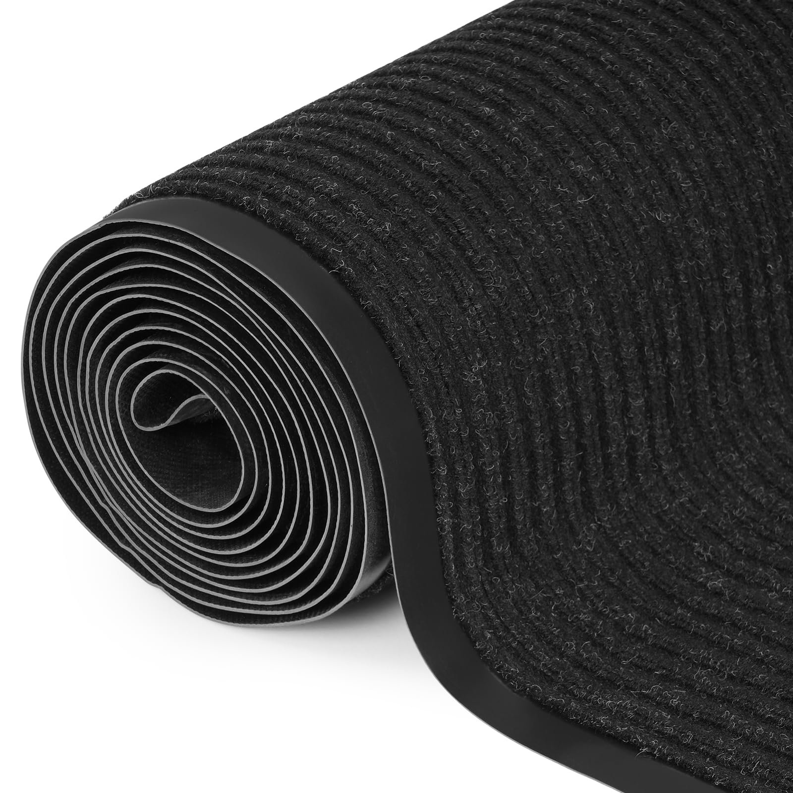 jxgzyy Commercial Grade Door Floor Mat Outdoor Indoor Mat 3'x10' Step Entrance Doormat Front Door Mat Hallway Runner Rug Rubber Floor Mat Heavy Duty Carpet Runner Non Slip Doormat, Black