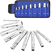 WORKPRO 9-Piece Shower Valve Socket Wrench Set with Tommy Bar & Storage Roll - Double-Ended for Tub/Shower Valve Removal & Plumbing Repairs