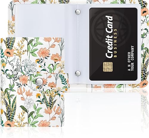 Rouidr Portatarjetas de crédito, mini cartera para tarjetas de crédito, bloqueo RFID, de piel, delgada, organizador para tarjetas de crédito con 20