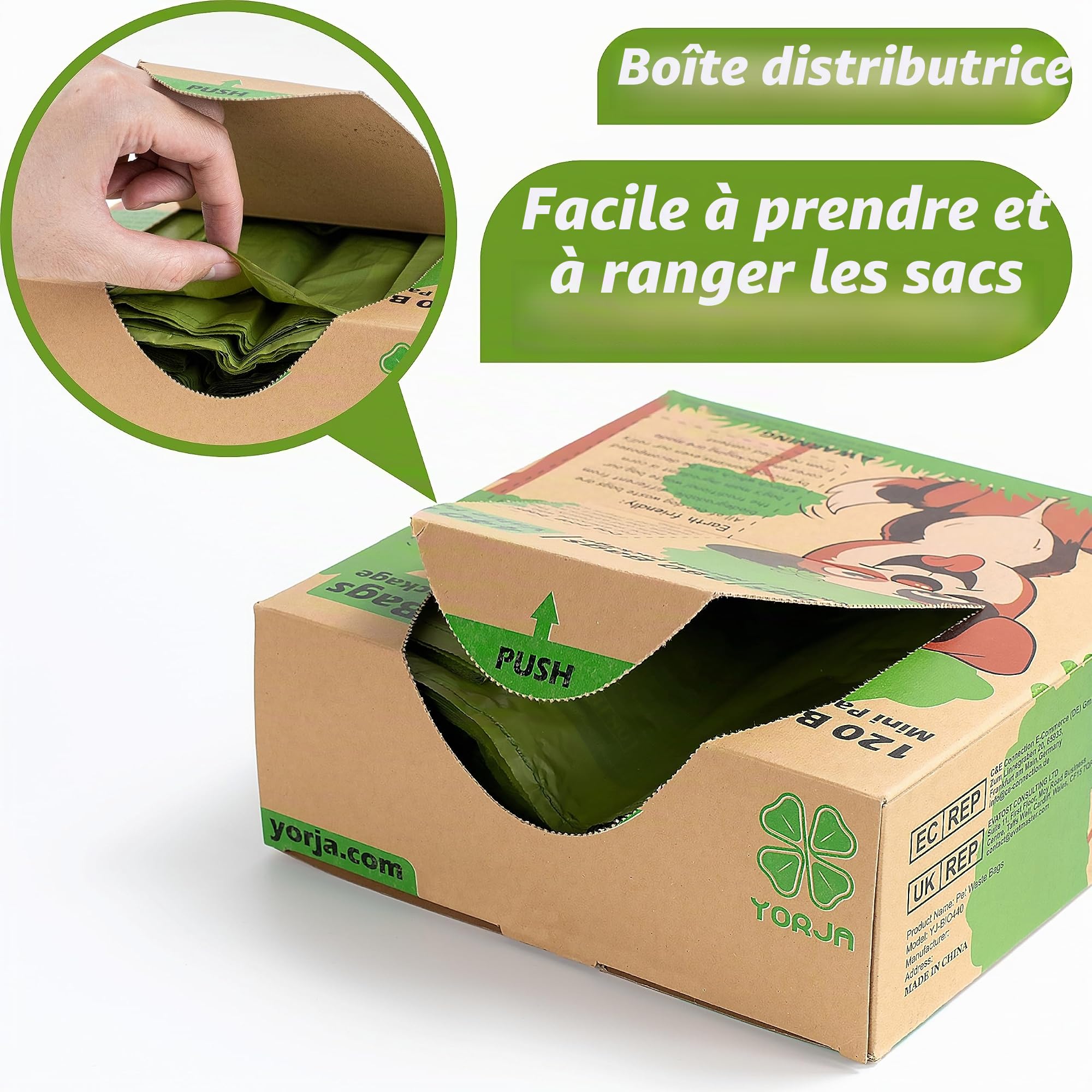 Sac a Crottes Chien avec des Poignées Faciles à Attacher, 440 Sacs à Déjections Canines, Épais et Grands 100% Étanches