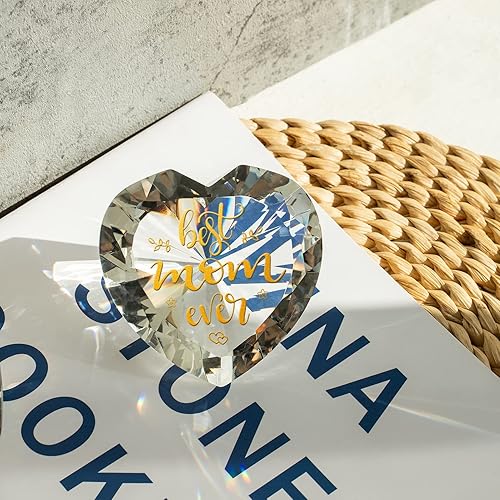 Miniatura 3 de ERWEI Pisapapeles de cristal de diamante, regalo romántico para mamá, novia, esposa, ella, él, día de la madre, aniversario, corazón, diamante,