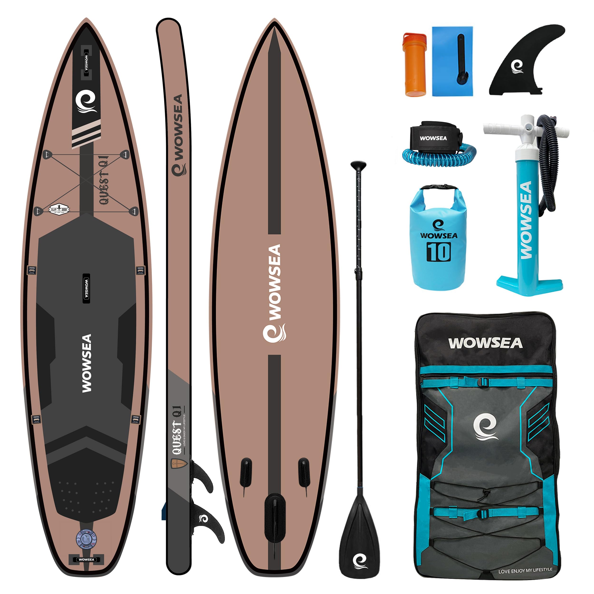 WOWSEA Quest Q1 Stand Up Paddle Board Hinchable, Durable y Estable Niños Sup Tabla Inflable, Sup Hinchable Agradable, Buena Opción para La Enseñanza Acuática y Recreación