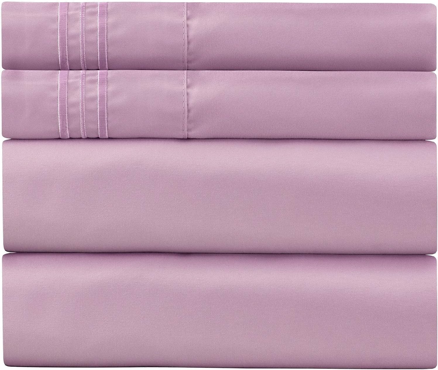 Bed Sheets Queen Sheet Set 2 Pillow Cases, Flat and Deep