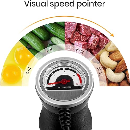 Miniatura 9 de BergHOFF X5 Pro - Procesador de alimentos portátil de acero inoxidable con 5 cuchillas multifuncionales, 1000 W, 18000 RPM, expandible de 13 pies,