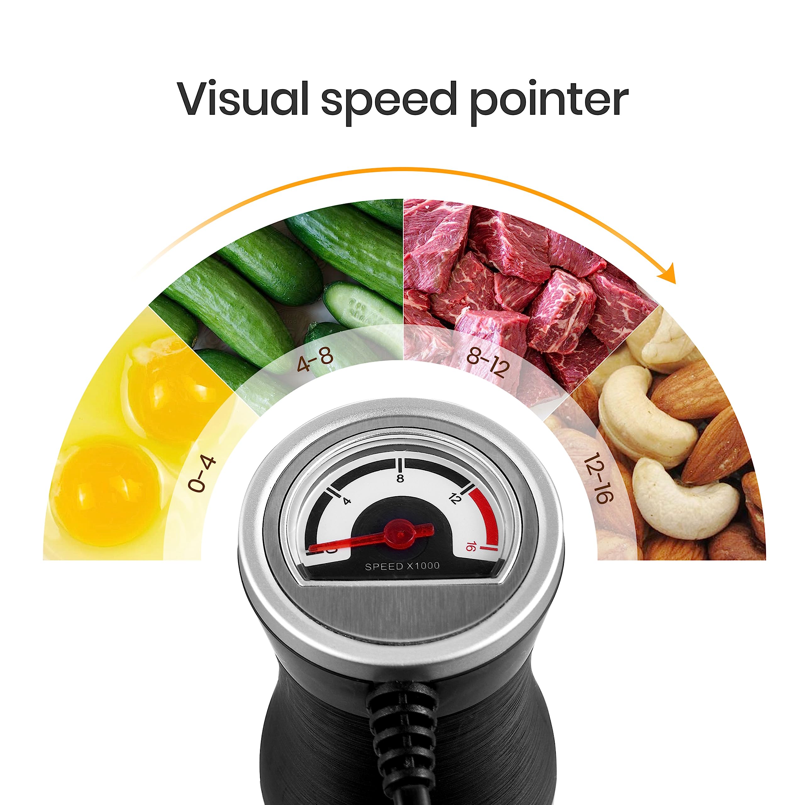 X5 Pro - Procesador de alimentos portátil de acero inoxidable con 5 cuchillas multifuncionales, 1000 W, 18000 RPM, expandible de 13 pies, bajo ruido, control de 16 velocidades, ligero 9