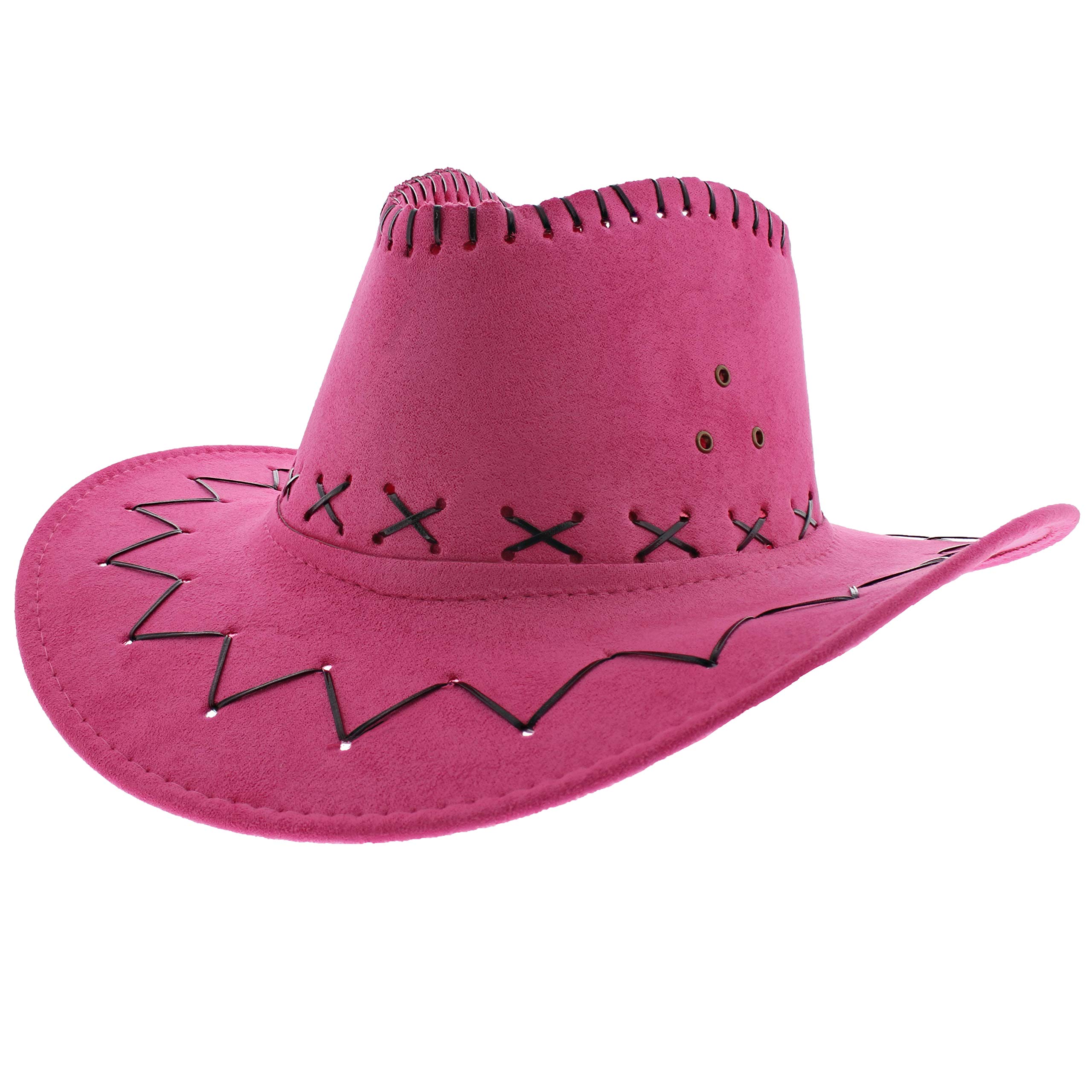 Zac's Alter Ego Fancy Dress Unisex Cowboy or Cowgirl Hat - Black, Brown, Pink or White โ image 1
