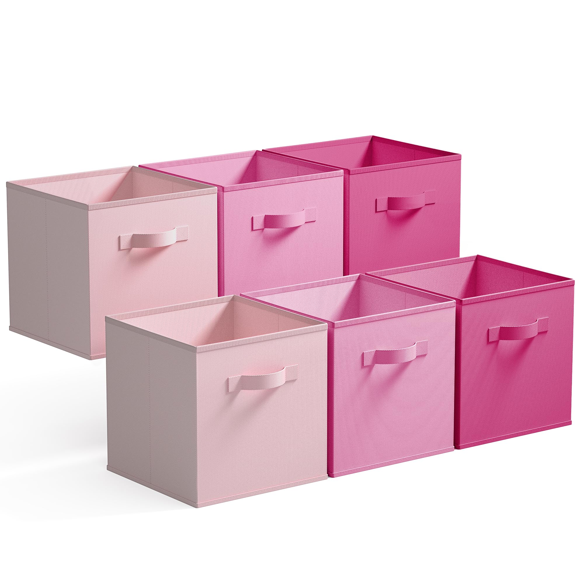 GRANNY SAYS Cube Storage Boxes 27x27 cm, Pack of 6 Fabric Storage Cubes, Cloth Square Baskets for Shelves, Foldable Cube Boxes, Cubby Unit Bins for Organising Accessories, Pink Gradient โ image 1