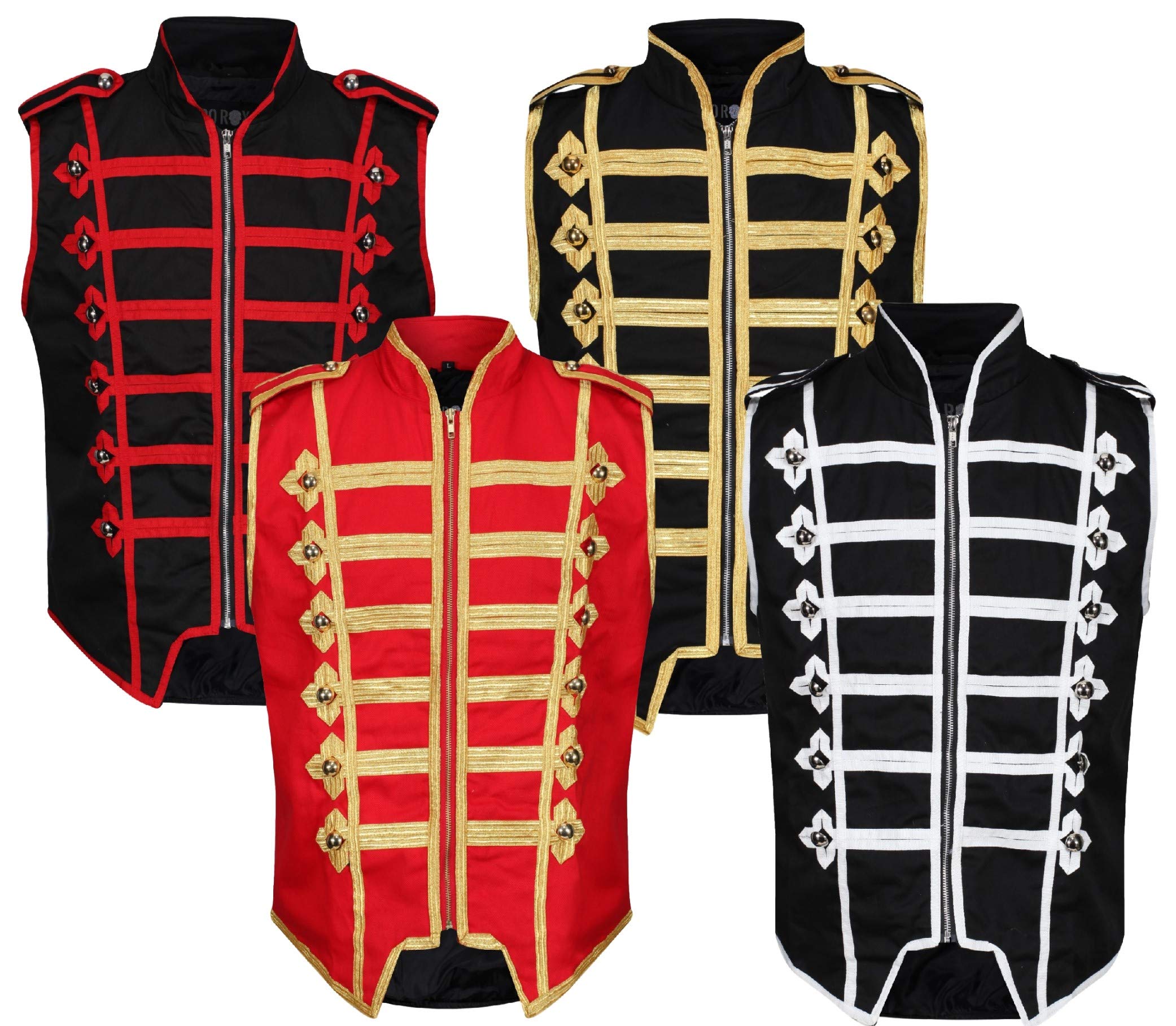 Ro Rox Men's Marching Band Vest Drummer Sleeveless Parade Jacket
